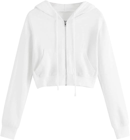 Example productCeboyel Zip Up Hoodies for Women Cropped Long Sleeve Sweatshirts Jackets Trendy Y2k Crop Tops Clothes 2023